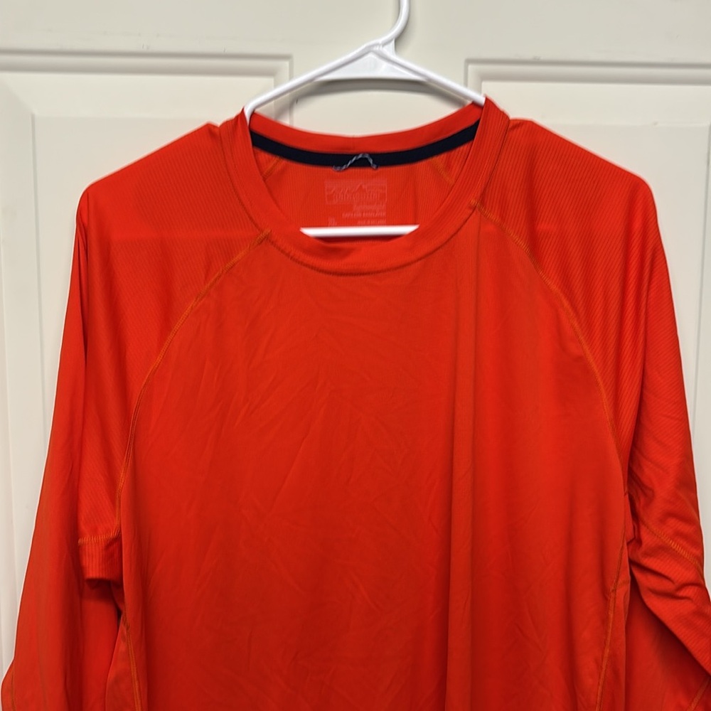 Patagonia Shirt Mens Extra Large Orange Capilene Base Layer‎ Long Sleeve